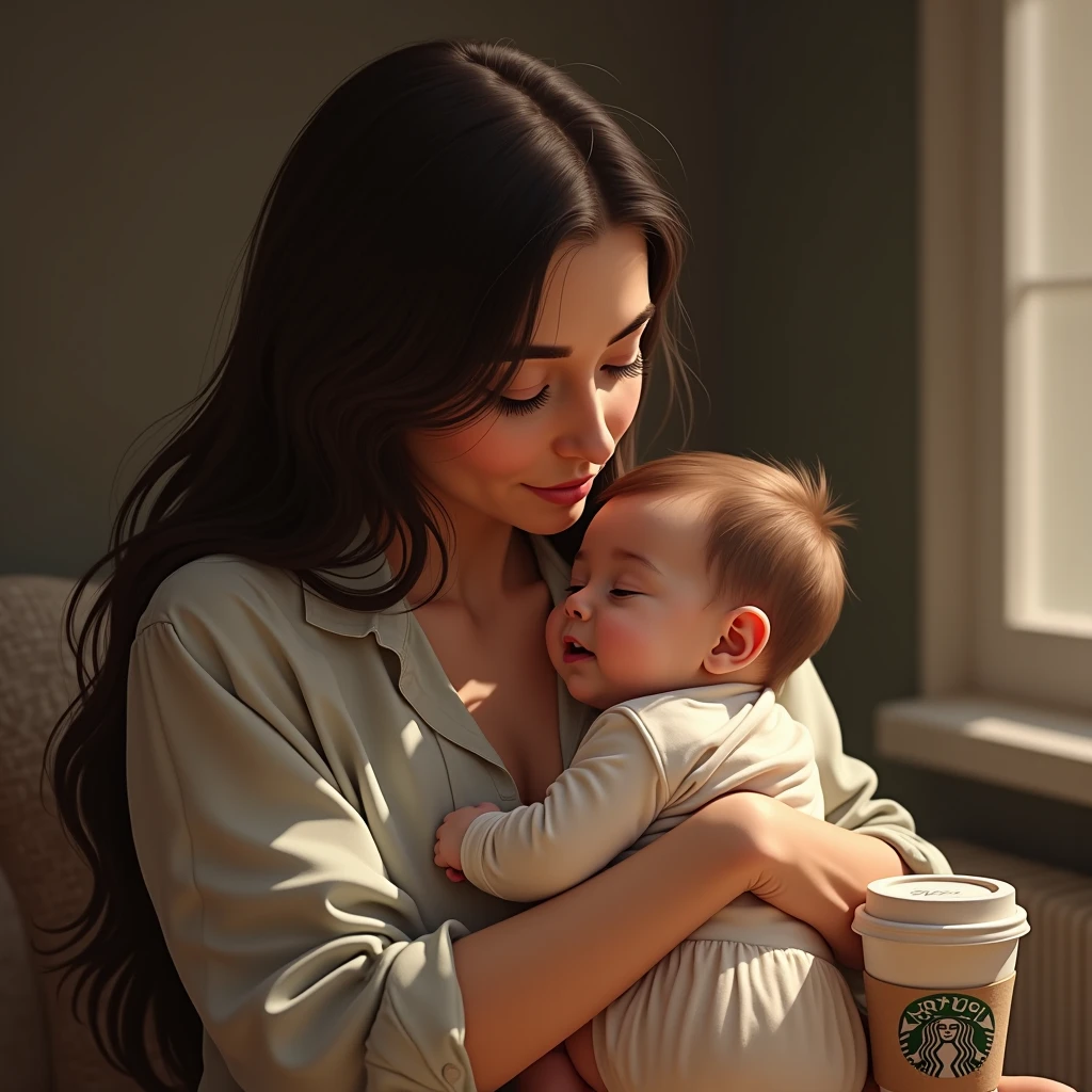 the cute girl is holding a baby girl