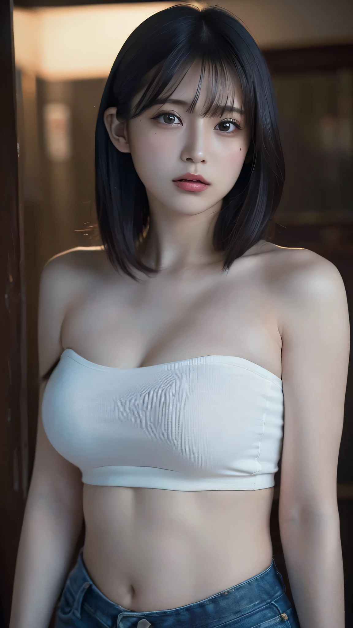 (masterpiece:1.2), (best quality), (that&#39;It&#39;s like a perfect body:1.3) ,(very detailed), (8 thousand, convoluted), (lens 135mm,F1.8), (realistic)(black background:1.3), portrait photography,(Cropped shoulders),During a walk，side lights,edge is on.,best shadow,Area Light Source,complete anatomy,perfect face shape,Perfect for women..,first-class female body,Refines skin texture,luxury cloth patterns,meticulous beauty,Delicate and delicate skin，very detailed 피부，pale skin，delicate hair，glowing skin，(dynamic pose)，mini skirt, sleeveless blouse,