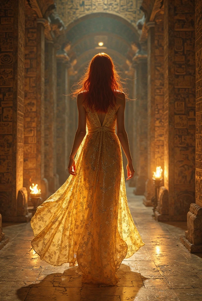 She is the most beautiful girl in the world, she is 1, she is a gorgeous beauty, she has a beautiful face, she has beautiful eyes, she has beautiful lips, she has black wavy hair, she has a slim body, she has normal breasts with prominent nipples, she is wearing a transparent long white dress, the red rays of the sun penetrate through the transparent dress and show her beautiful body, belly button and nipples, she is wearing handmade leather slippers, she is the beautiful young daughter of the Roman emperor, she is standing in the castle at sunset, her body turned sideways, looking provocatively at the camera. The image is ultra-realistic, 8K, shot with sony iv6700