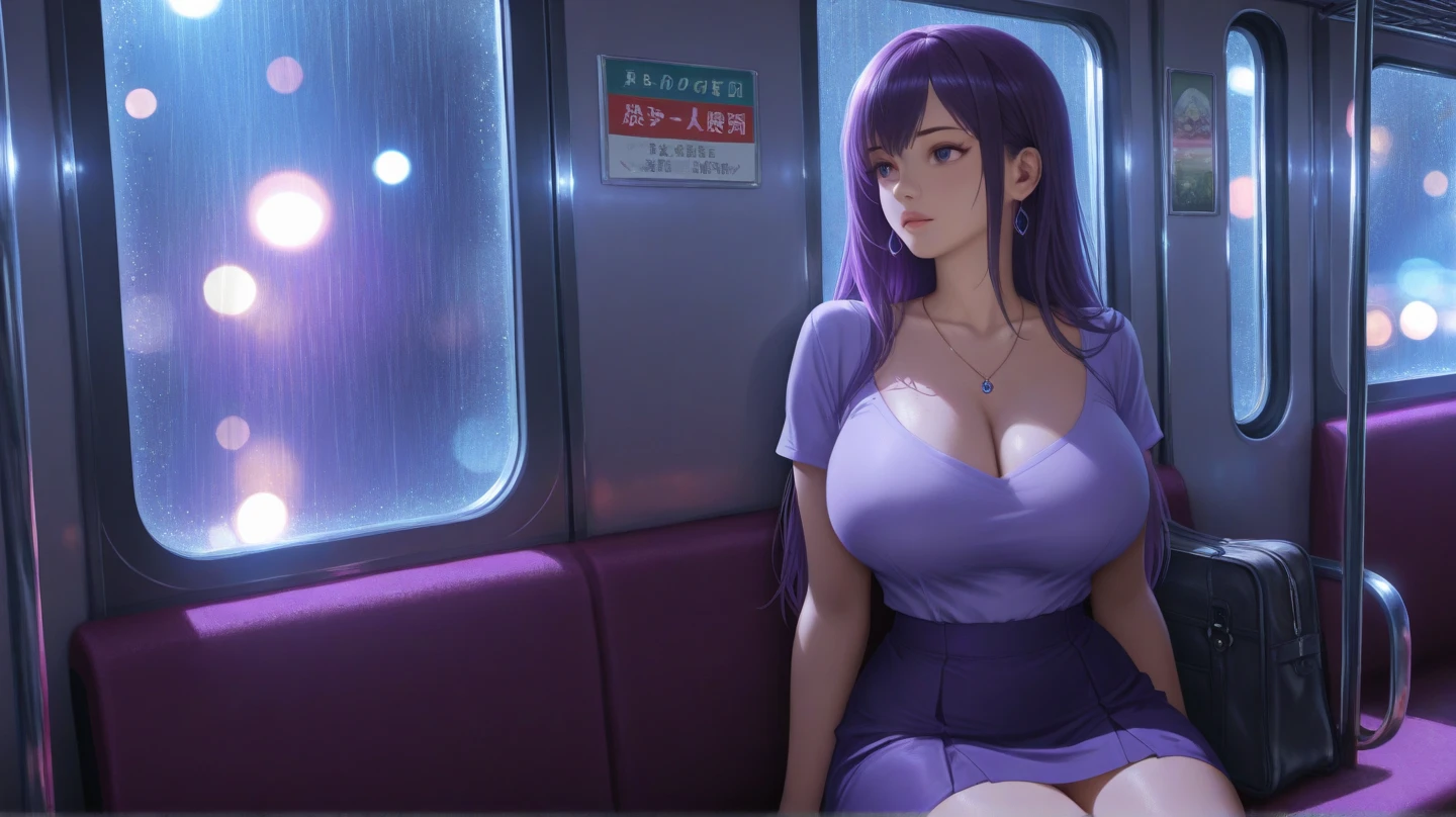 Katsuragi Misato (Neon Genesis Evangelion), masterpiece, best quality, 1girl, 1boy, penis, hetero, fellatio, oral, blowjob, a sexy mature woman in stockings gives blowjob to the man, kneeling in front of man, in the crowd train, closing eyes, nude, breasts, nipples, high heels, squatting, pubic hair, all fours, jewelry, earrings, long hair, male pubic hair, side view,