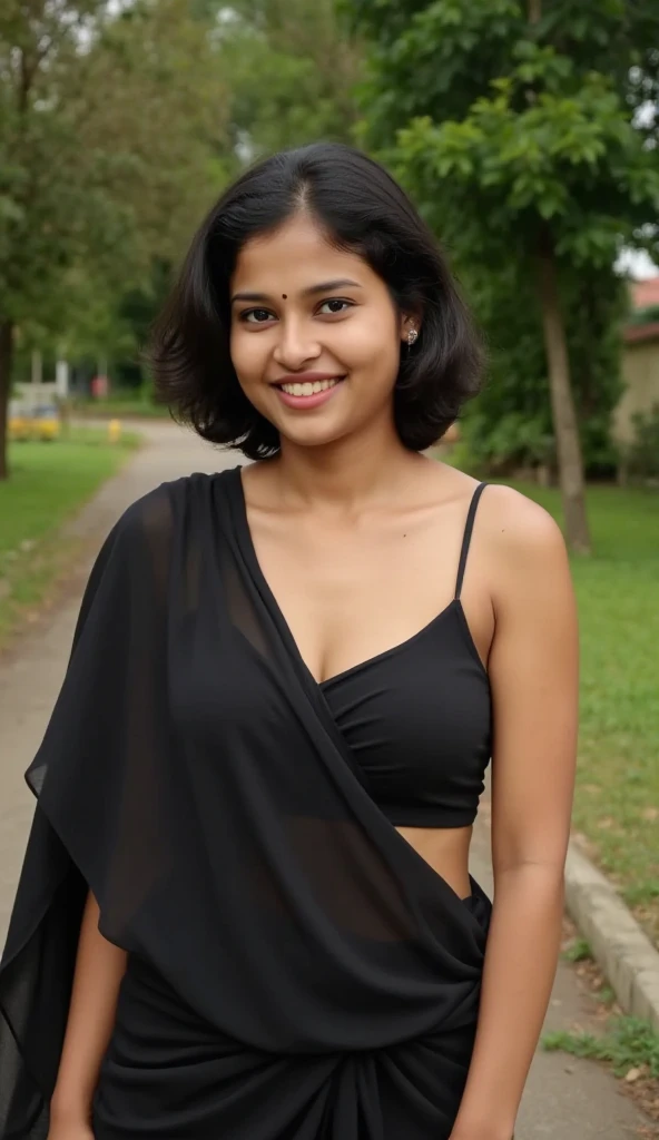arafed woman in a white shirt and green skirt standing on a street, nivanh chanthara, indian girl with brown skin, mid shot portrait, beautiful and smiling, actress, photo of young woman, lovely smile, a cute young woman, slight cute smile, with a beautifull smile, by Max Dauthendey, leaked image, portait image