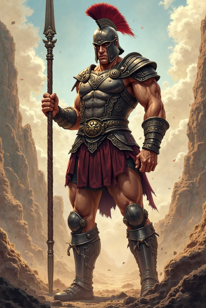 Create a Spartan warrior with a weapon horizontally, to place it in a company logo 