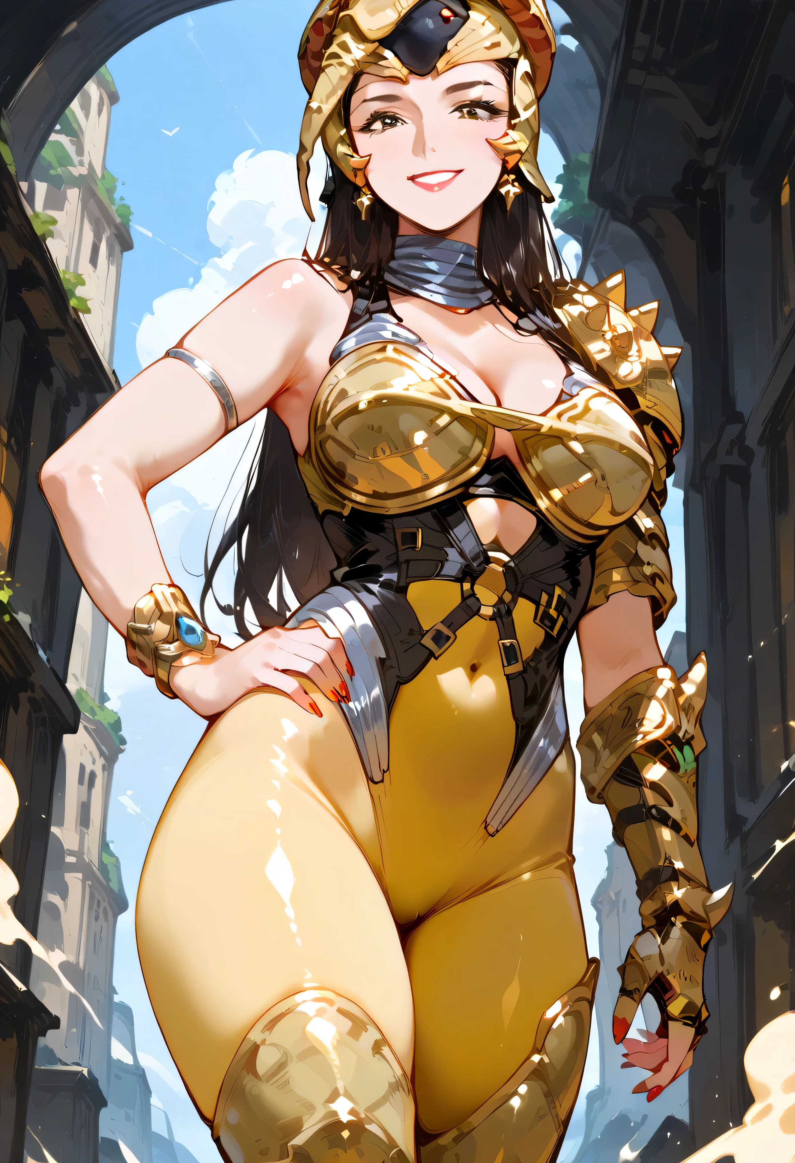 A female centaur，She is famous in the multiverse，She is both a female centaur, half human, half horse, half horse，It is also a female Yingzhao，Her image blends，The head, neck and shoulders of the horse are transformed into beautiful female humans, females, half-centaurs, half-horses, half-humans, half-humans, and human human upper bodies，and a chimera of a female half-horse with a beauty in the female body of the horse's belly，It's like a female human wearing a half-horse-like costume and making a seamless chimera，This chimerization is based on powerful futuristic technology。The ultra-wide-angle lens captures the image of her sleek and ethereal wings charging and leaping on the ionosphere。Her front half is a tall, sexy body with obvious feminine characteristics，Has K cup teardrop-shaped giant tit chest，Small man-waisted butterflies span long legs，The half-horse of the back half of the body is embedded in the front half of the body at the hip position，The horse-shaped half-horse torso form of the back half of the body is completely female and humanized，From the upper end of the sternum, the sexy bent dog style shape of the chest cavity embedded in the lower back position of the beauty body is placed transversely，Then there are the sexy beauty's horizontal waist and abdomen and straight hips，Her entire body has been completely feminized，Includes the half-horse part of the hind body，Mechanized armor covers the knee-shaped anti-joints and feet，And these parts are highly anthropomorphic，This gives her legs a graceful and slender line，She has four slender legs like a supermodel，Under the legs are skinny white feet dressed in Skyscraper Heels，Use Midjourney's advanced stroke tools and color palettes, as well as texture packs, model packs, and texture tools，Concentration，Femaleize all parts of her original equine physiologic appearance，And give these parts an ergonomic appearance，Finely treat the details of tight connections on the structure of the chest, abdominal cavity a