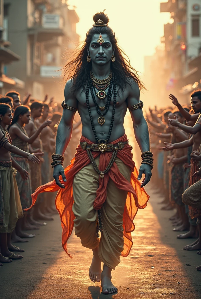 Mahadev image real Street with cow