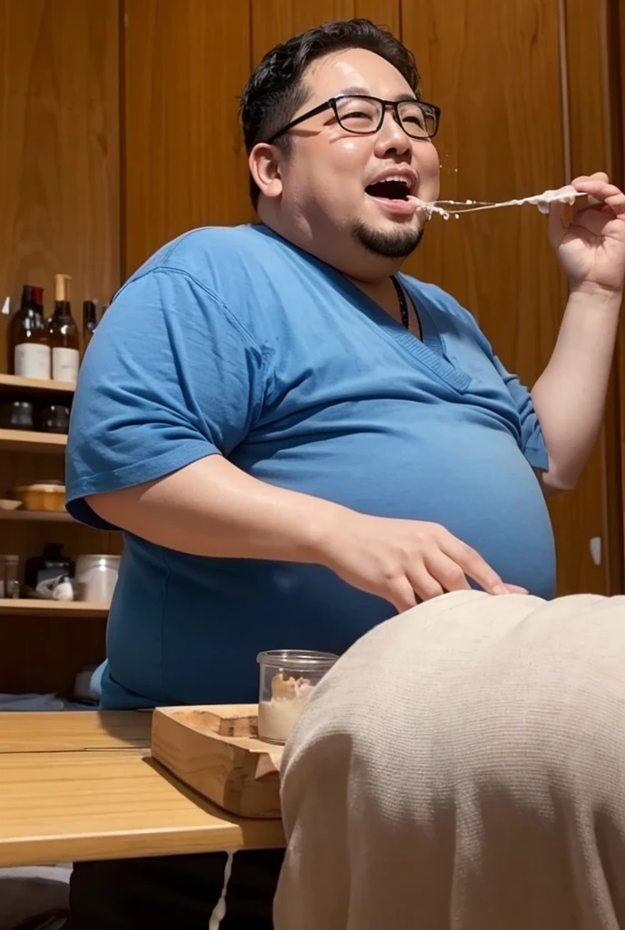 best quality, realistic, 1uncle, fat, baldness, laugh, bathroom, toy