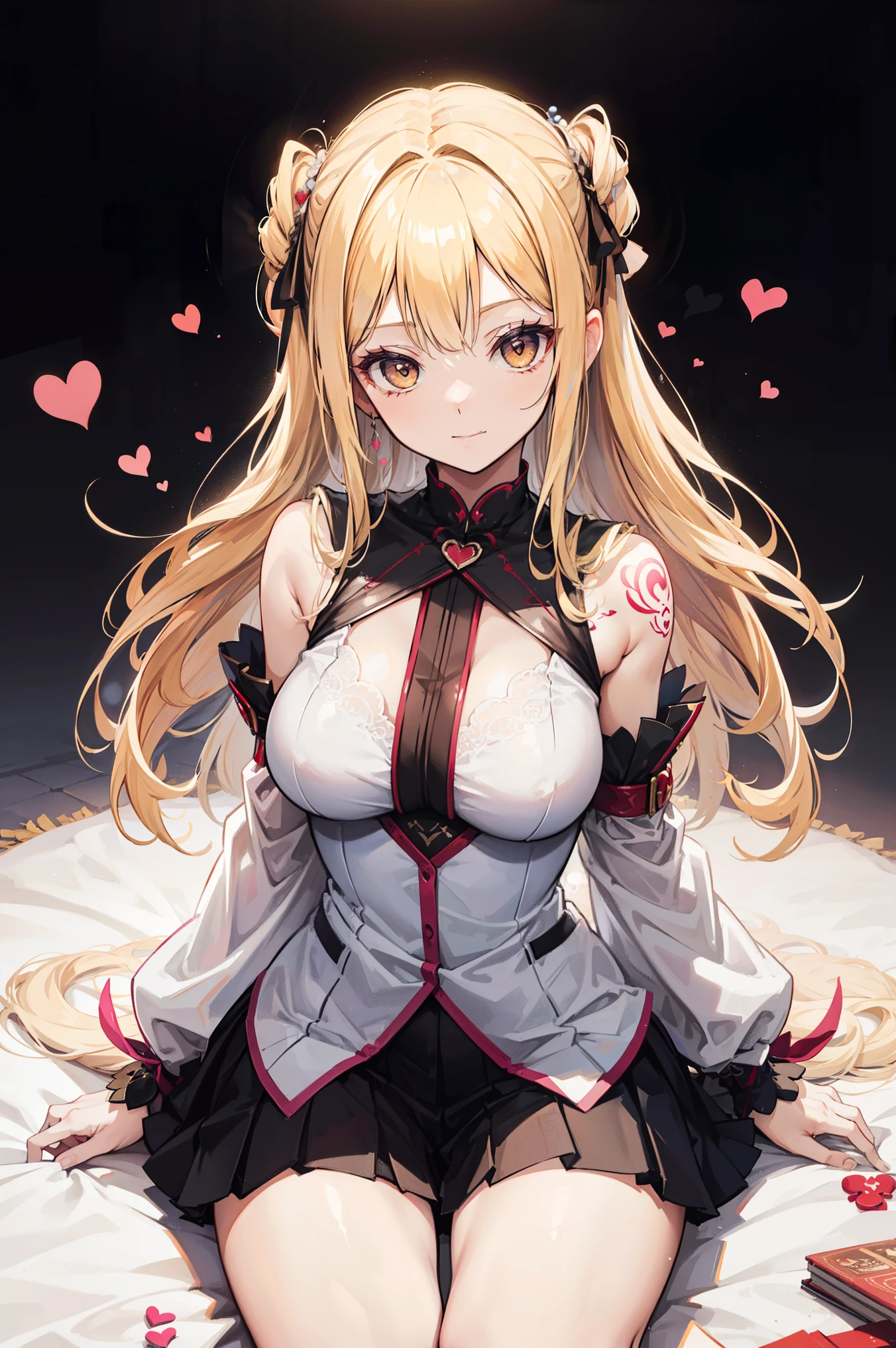 Medium chest,Sexy pretty girl, blonde hair, pastel red eyes,curly hair,dog ear, heart,ribbon,white garter belt, fellatio gesture,steam,girl trembling with sexual climaxmore,Front-facing,
