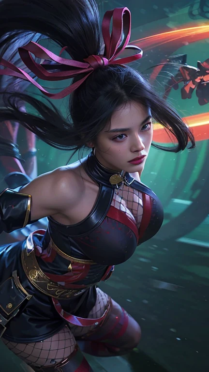 kunoichi clad in aura
