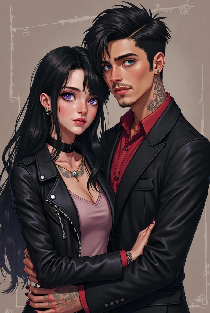 Background change cyberpunk handsome boy and girl ultra realistic face 8k ultra