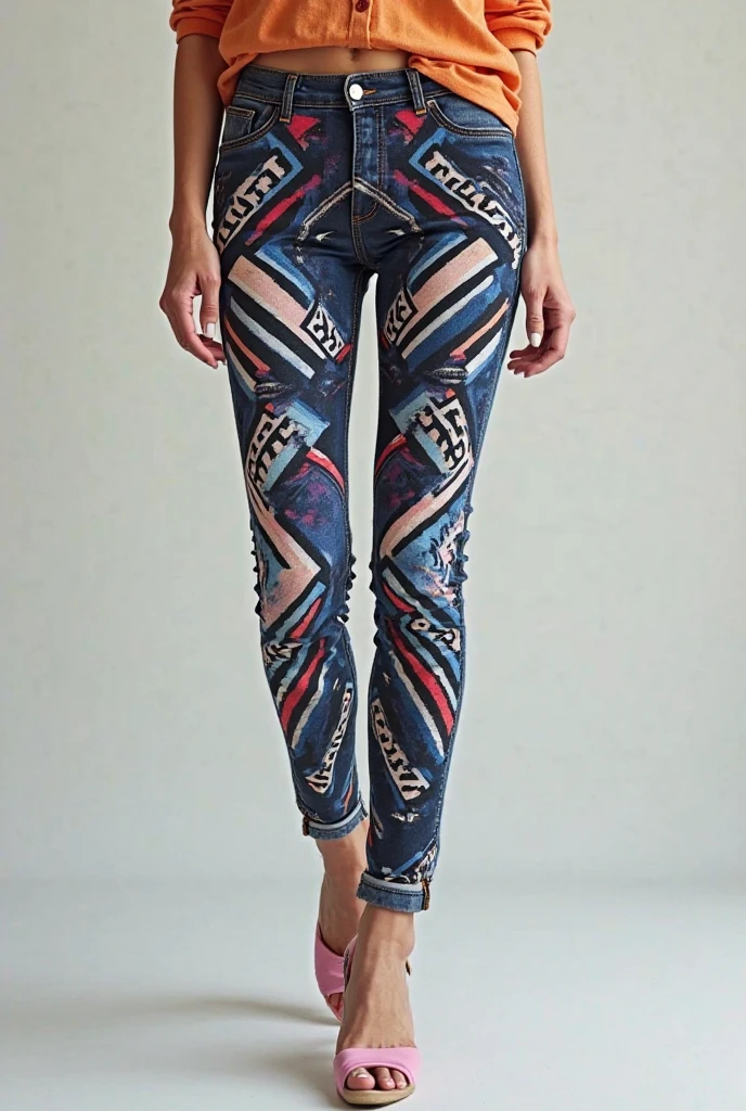 Woman in striking leggings from behind in a beach setting