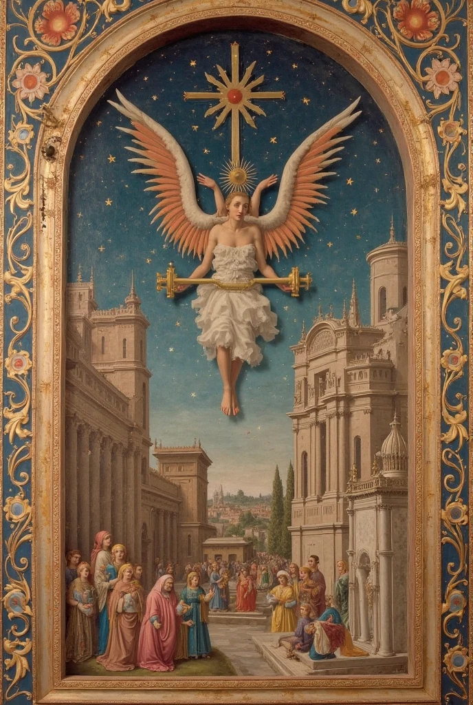 Arafeld painted angels and a bearded man, Symmetrical Baroque painting, author:Cristofano Alori, author:Caspar van Vettel, Inspired by Francesco Albany, author:William Dobson, author:Emmanuel de Witte, baroque style painting, baroque painting, Christian San Rosette, author:Abraham Van den Tempel, author:Hendrik Van Baron