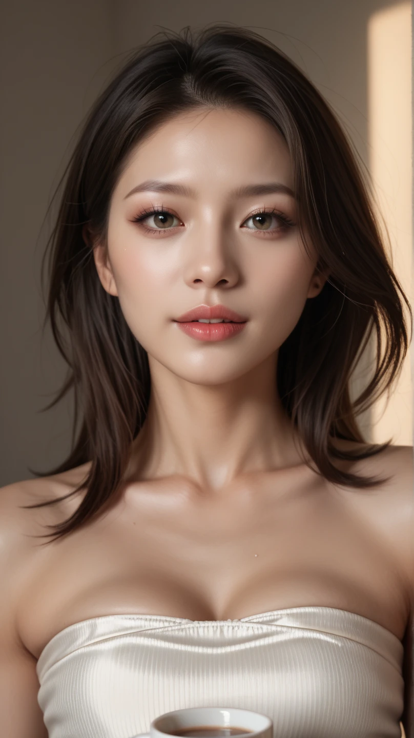 (8k, highest quality, ultra detailed:1.37), (Hana), 18yo, (a South Korean fashion model), struts confidently on the runway during a prestigious fashion week event. Naked, nude, shiny nipple, show armpit, Hana's elegance and poise captivate the audience. The high-resolution image captures ultra-detailed realism, highlighting Hana's captivating eyes, flawless complexion, and fashionable hairstyle. The glamorous runway and stylish set design add to the visual appeal, creating a visually stunning representation of Hana's success in the fashion industry, no clothes