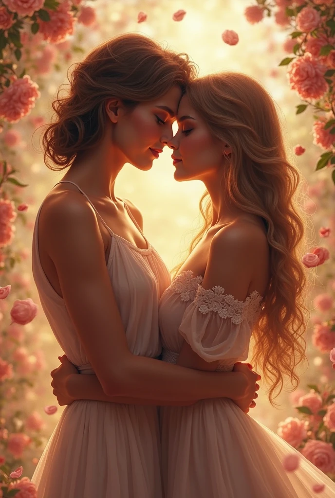 Give a pic 3 womans in romantic mod