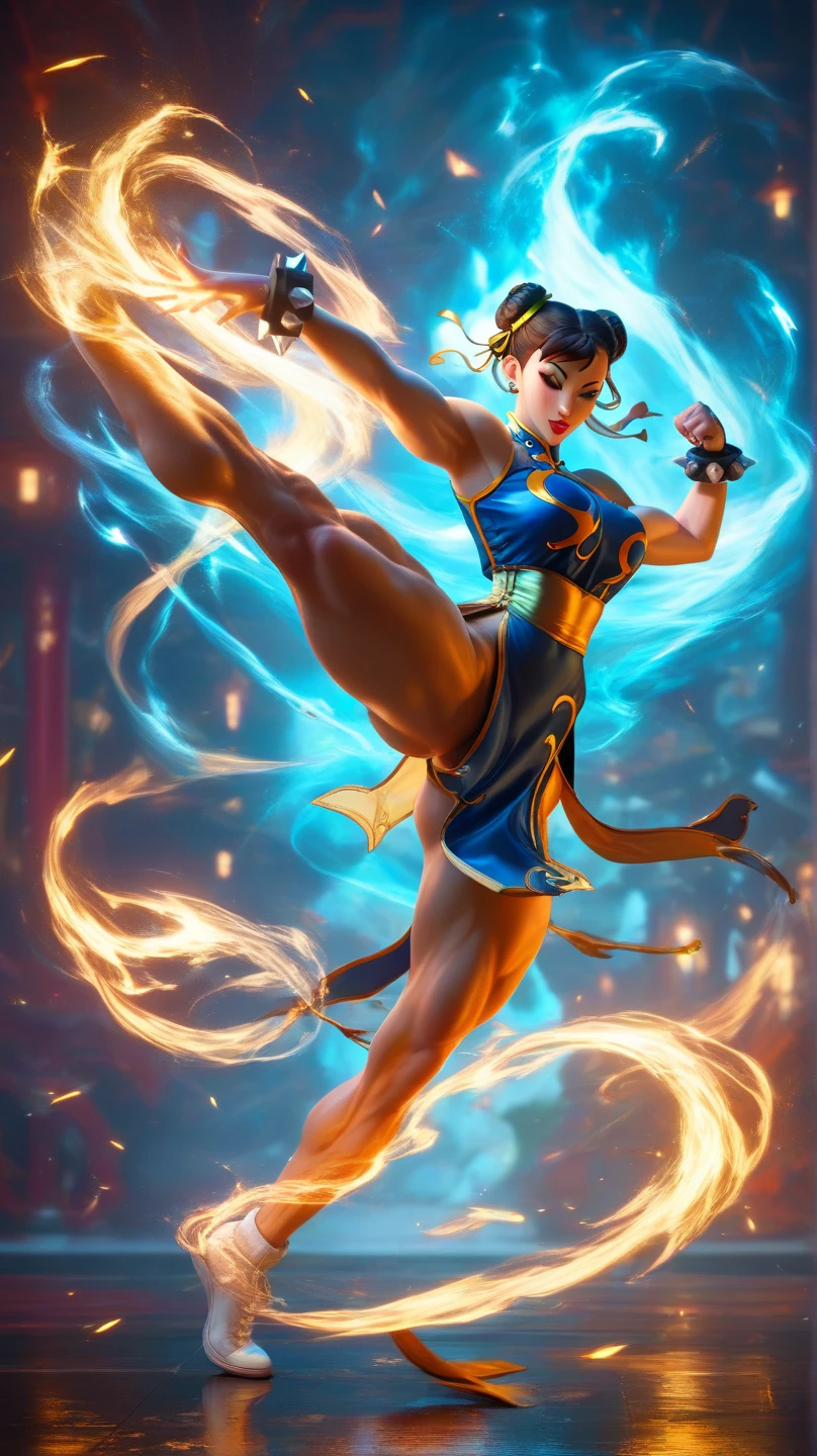 Chunli,。.3D,Combat Stance,Tight Suit,Soft lighting、Camel Toe、Giant tit、Nipple Puffs、Cleavage、Plump、Super big breasts、Super big butt、Fight、Flame Hair、Burning Eyes、、smile、Spinning Bird Kick、Biting into、Chubby、Jiggly body、Jiggly belly、Protruding excess fat、Clothes that bite into