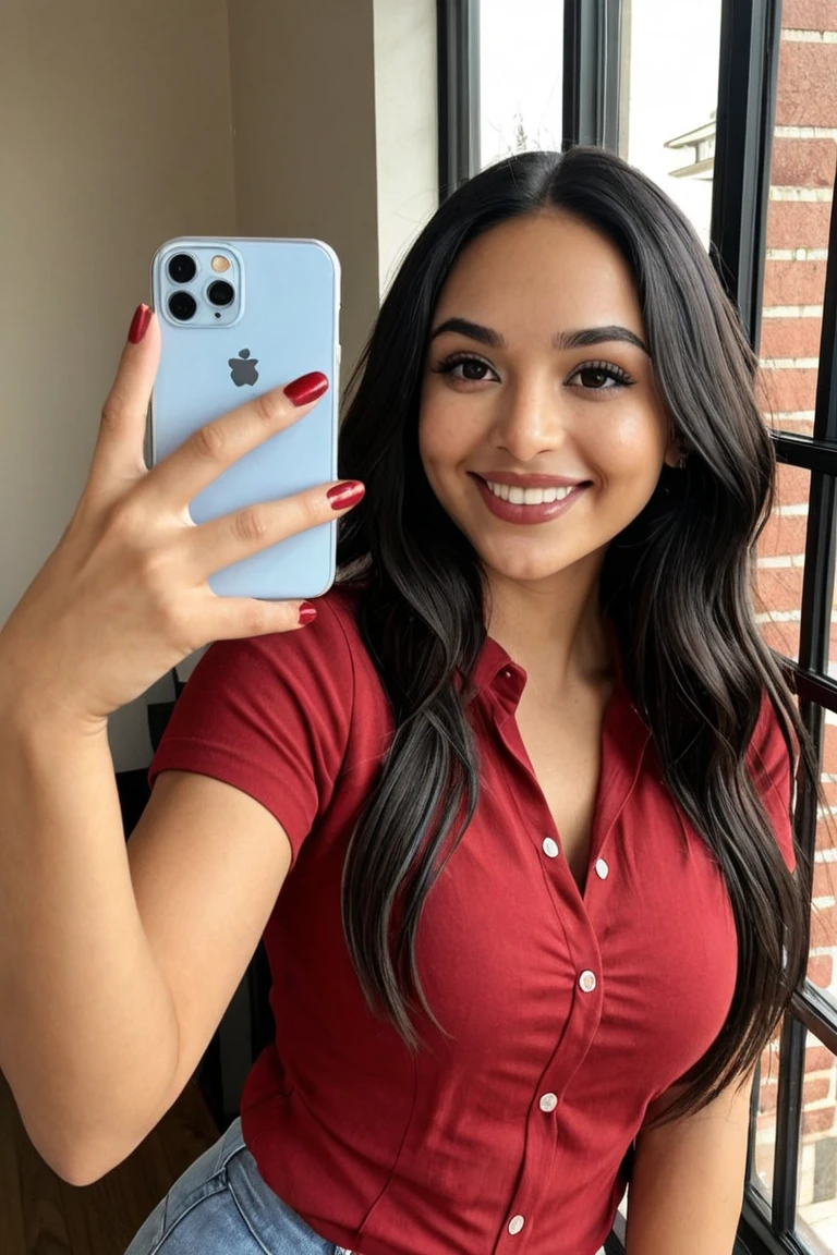 Mujer latina, foto selfie