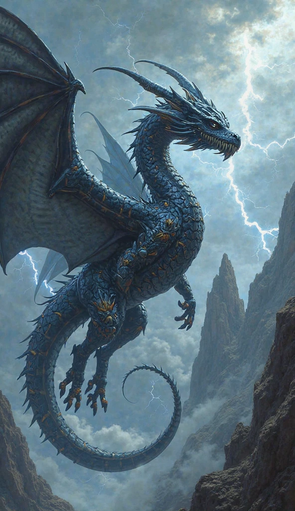 Tiamat, the fearsome Chromatic Dragon Queen, embodies the darkest depths of draconic power and malevolence. With her five heads, each bearing the visage of a different chromatic dragon—black, blue, green, red, and white—she commands legions of evil dragons and fiends from the depths of the Nine Hells. Her immense form is wreathed in scales of varying shades, ranging from jet black to bone white, each as hard as adamantine and as sharp as obsidian. Her wings, spanning vast distances, cast shadows that darken the skies and instill fear in the hearts of mortals. Tiamat's eyes gleam with an unearthly intensity, burning with an insatiable hunger for power and domination. From her maw, she unleashes torrents of elemental fury—gouts of flame, bolts of lightning, toxic gases, and freezing blasts—that devastate all who oppose her. Her presence exudes a palpable aura of dread and despair, causing even the bravest warriors to tremble in her presence. She is worshipped by cults of fanatical followers who seek to unleash her wrath upon the world and usher in an age of darkness and chaos. Tiamat's lair is a labyrinthine fortress of bone and sinew, hidden deep within the bowels of the earth or atop towering peaks veiled in perpetual storms. Here, she schemes and plots, weaving webs of intrigue and manipulation to further her insidious agenda and extend her influence across the realms. In the annals of legend and lore, Tiamat is the ultimate embodiment of draconic tyranny and destruction, a force of darkness that threatens to consume all who dare to defy her reign of terror.