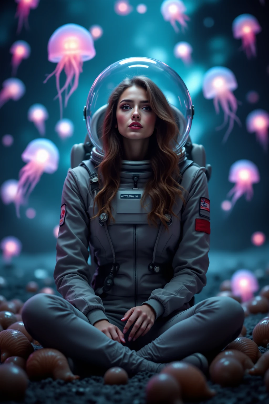 <lora:sai_tentout_v1:0.7> (nsfw:1.4), photography, ultra hyper realistic, best quality, (extremely intricate), perfect face, perfect anatomy, ((perfect female body)),beautiful face, beautiful eyes, (extremely detailed face and eyes), extremely detailed CG 8k illustrations, masterpiece, hyper detailed, (long hair:1.2), ((best quality)),suit:1.4,(messy hair:1.3), (a 18yo woman on all fours wearing a astronaut spacesuit with a tentacle coming out of her mouth) , (full body shot:1.2), (body covered in cum), petite, contrast, 1girl, full body, ((restrained)), bukkake , large insertion, orgasm, (spacecraft background), futuristic