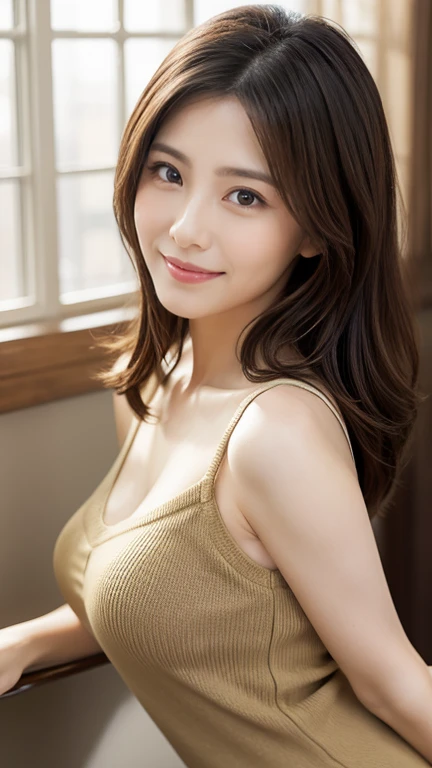 ((Highest quality、In 8K、masterpiece:1.3))、Beautiful Japanese Women、With dimples、Wear an open-leg sweater、Belly piercing
