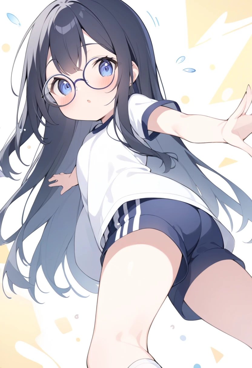 (((((whole body))))), nagatoro,This is a very cute gym uniform 、smile,、cowboy shot、doing a high kick