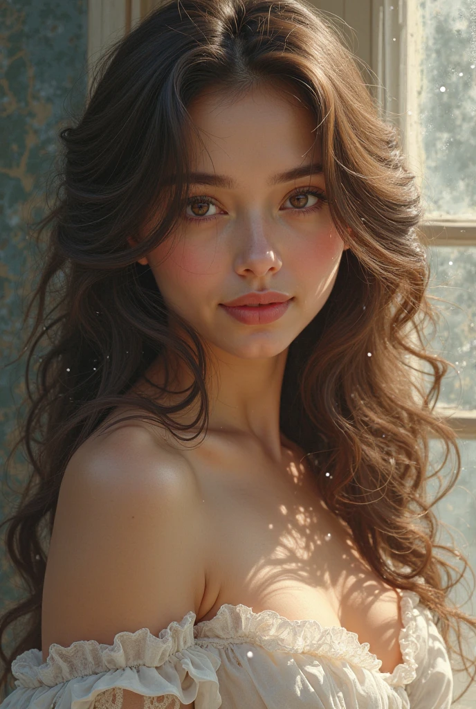 ((best quality: 1.5)) ((masterpiece)), intricate details, sharp focus, professional, real life, realistic representation of the face, dynamic pose, in the style of realistic and hyper detailed renderings BREAK ((detailed (((athletic, (suntan, (maroon gold chinoiserie renaissance ball gown, (queen, crown, jewels, skin pores, humid, humid closeup [flat chest:small breasts:0.6]), blackout eye makeup: 0.8, iceblue eyes), long curly hair [bright ginger hair:blond hair:0.7], smiling, shadows, red lipstick, outdoors, faraway castle)))), professional lighting, photon mapping, radiosity, physically based rendering, ultra resolution, hyper-realistic)), photorealistic:1.4, hyper-realistic, 8K
