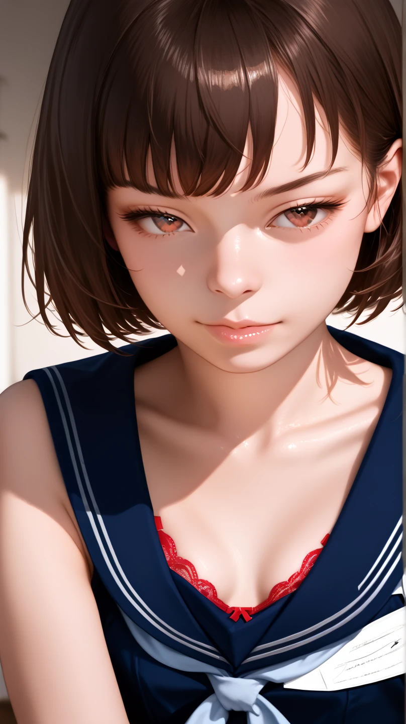(hig彼st quality、8k、32k、masterpiece)、(Realistic)、(Realistic:1.2)、(High resolution)、Very detailed、Very beautiful face and eyes、1 girl、Delicate body、short hair, (hig彼st quality、Attention to detail、Rich skin detail)、(hig彼st quality、8k、Oil paint:1.2)、Very detailed、(Realistic、Realistic:1.37)、Bright colors、Full Body Shot, (Casual Fashion)