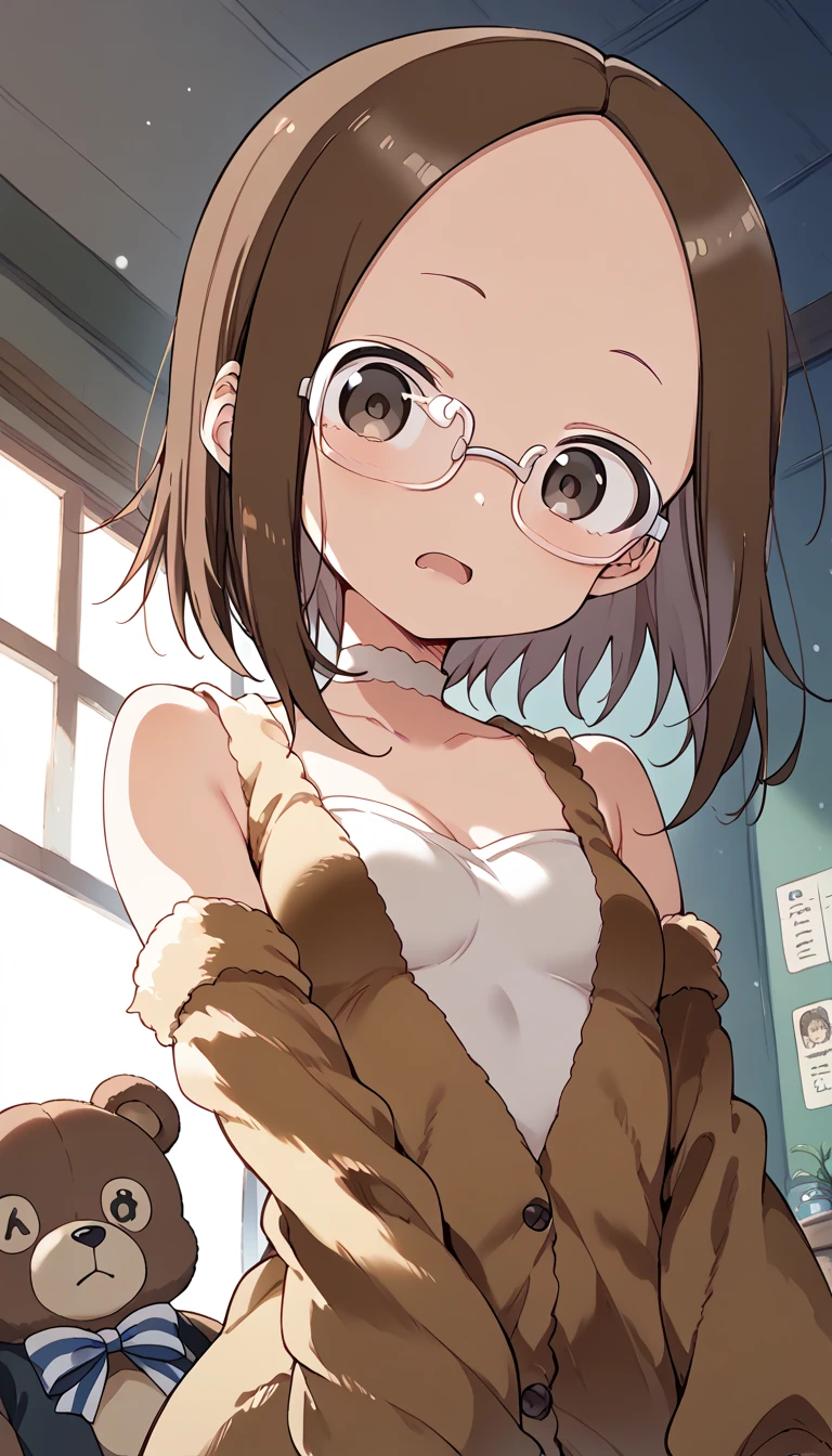 nsfw,(((masterpiece))), (((best quality))),((masterpiece:1.5)), (best high quality), (ultra high res), (ultra highly detailed), (8k:1.3),anime colored,perfect hands, perfect fingers, perfect legs,1woman,idol master,((hina araki)), (20yo, beautiful girl, cute girl), (beautiful brown eyes), (beautiful orange hair), (((short hair))), (waviy hair), (wet hair), (wet skin), (sweat), (steam), (flat chests, large breasts), ((completery nude)), (wet, sweat:1.3), ((glasses)), (food,cup, table, plate, bowl, pizza, drink,pov_across_table, dinnig)),(cum on body:1.9, cum on hair:1.9. cum on face:1.9, cum on mouths:1.3,cum on table 1.9)),((multiple boys, peeing on a girl, facial, cum on mouth, cum on body, multiple penises, gangbang))),ecstasy torogao, saliva trail, nose blush,((shyness smile:1.3)), ((eat cum:1.5)),(peace sign:1.5),indoor,dinnig room,