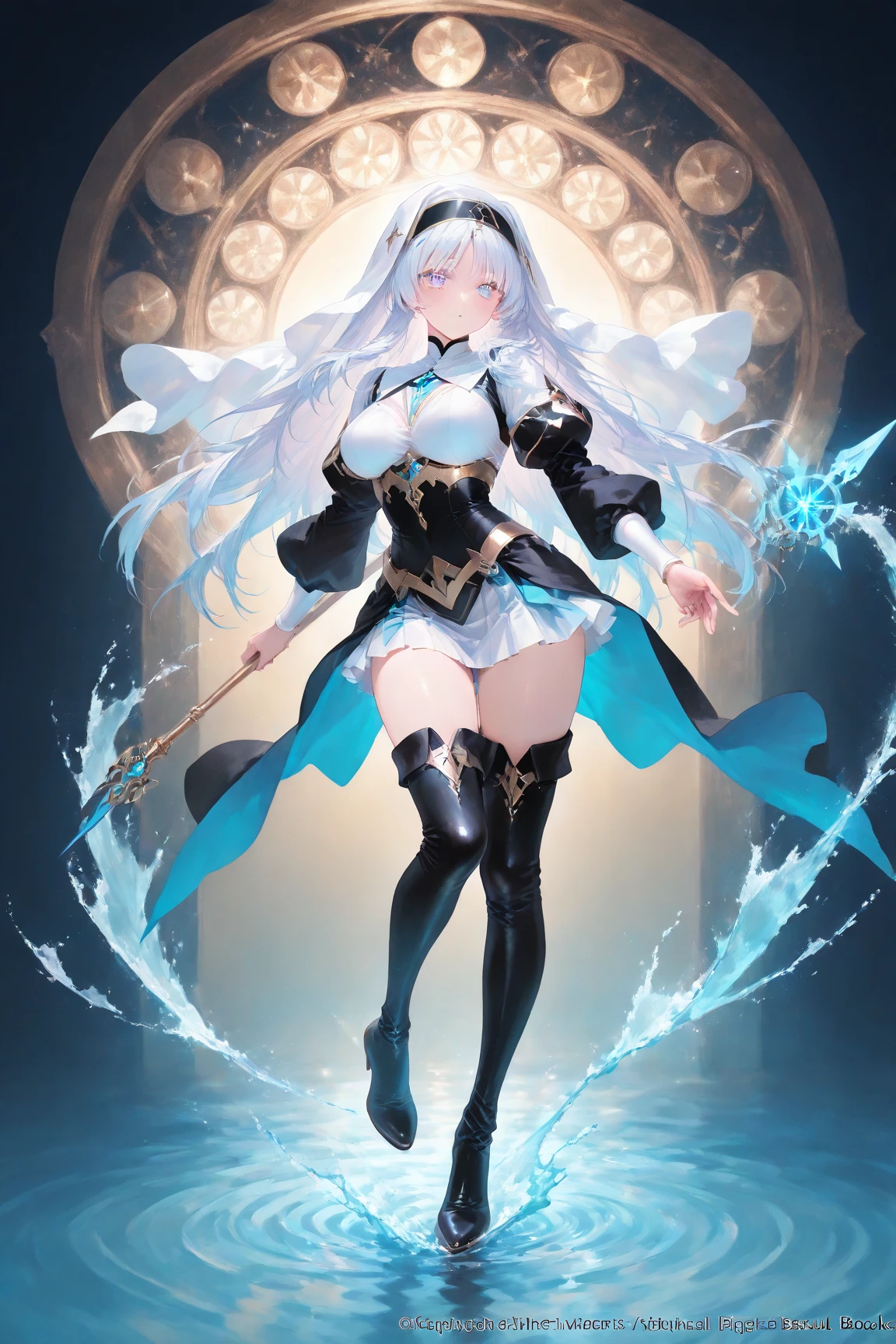 high image, super detail, high resolution, anime, manga, illustration, fantasy, view from directly below, sole of the foot to be stepped on, super intelligent beauty, amorous expression, mysterious, embarrassed look, seductive look, laugh like a prankster, happy, shy, messy medium short white hair, sparkling blue eyes, pink lips, black glasses, huge breasts, under boob, great proportion, perfect proportion, slender, full body, flared mini skirt, roll up the skirt