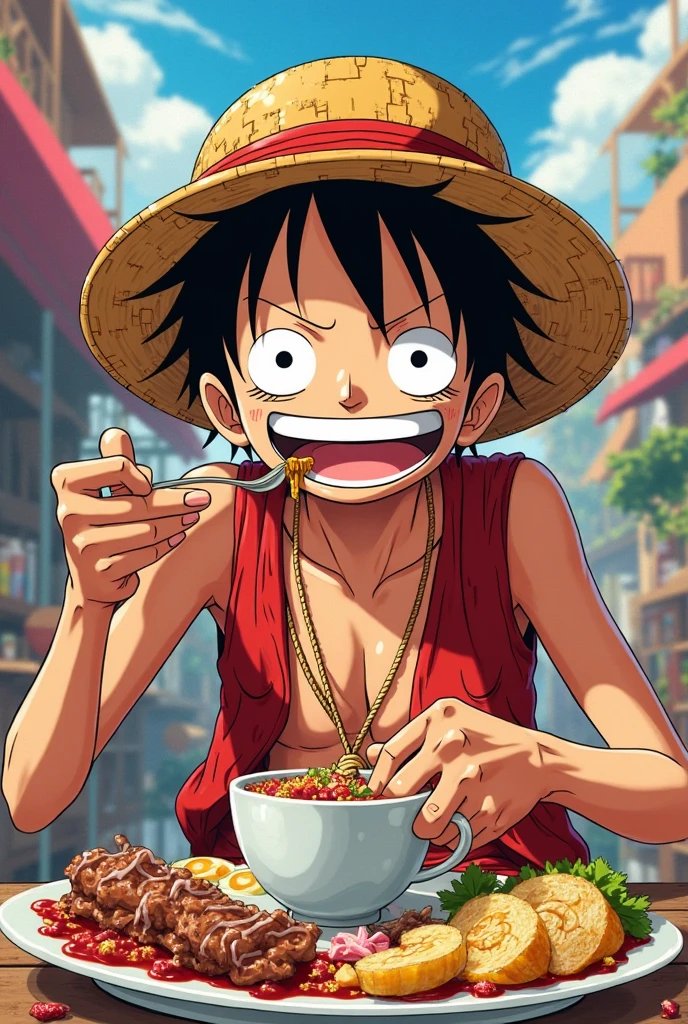 Now make Luffy eating Nami naked in the room