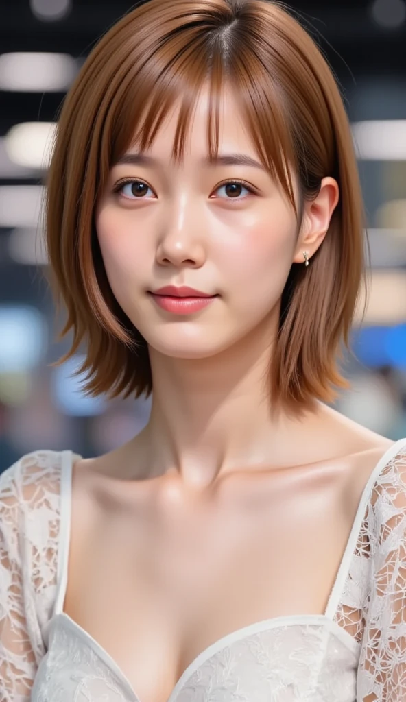 1 Girl, (Naked Girls:1.4), ((No underwear:1.4))、((Wearing makeup:1.4))、((Facing forward:1.4))、((View Camera:1.3))、((Blonde short cut:1.5))、Very beautiful Japanese idol portraits,
(RAW Photos, Highest quality), (Realistic, Realistic:1.4), (masterpiece),
Very delicate and beautiful, Very detailed, 2k wallpaper, wonderful, finely, Very detailed CG Unity 8K 壁紙, Very detailed, High resolution, Soft Light,
Beautiful detailed girl, Very detailed目と顔, Beautiful and sophisticated nose, Big beautiful eyes, Cinema Lighting,
(Simple light color background:1.3),
(Medium Hair), (Parted bangs),
Complete Anatomy, Slender body,Big Breasts, Sensual look
