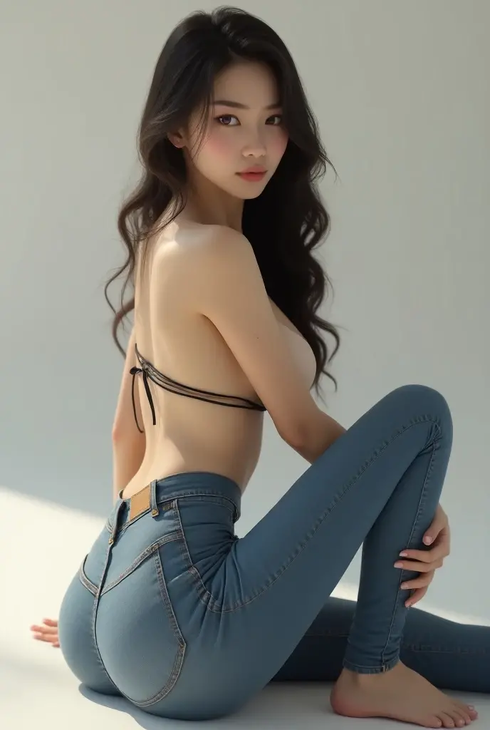 ((Best quality)), ((masterpiece)), 3D, 4K, A beautiful girl wearing tattered clothes stands in the heavy rain, (((spread ass))), (((hand on own ass))), (((no panties))), (((no bra)))
