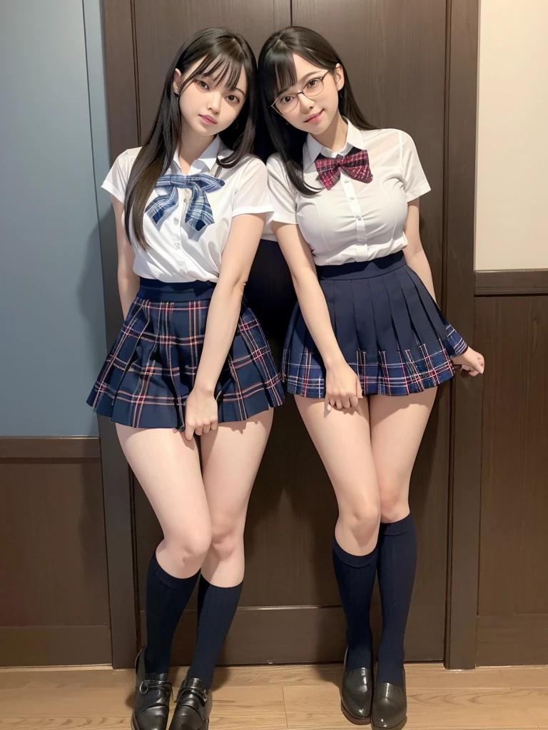 8K, RAW portrait of (japanese woman),masterpiece、Photoreal:1.3、realistic, ultra high resolution, highest quality, real life photos ,( When evening comes :1.1),
((((2 girls:1.5)))), (((Two girls showing off their panties in the room)))、(cute face:1.3)、日本の2 girls,((Two Japan High School Girls))、((2 real high school girls))、((Japan High School Uniforms:1.6))、 long hair,,slender body,、in the room、
big beautiful detailed eyes, black hair,(Depth of written boundary:1.3)、 ((dark brown eyes:1.2))、(real skin texture:1.3)、(An immersive atmosphere:0.8、chiaroscuro:1.2) 、(look viewer:1.3)、((embarrassing))、((red cheeks:1.3))、((from belowの天井:1.2))、(smile:1.2)、((wearing very small silk panties))、((panty shot))、((Woman rolling up her skirt))、((from below:1.15))、((panties close up:1.32))、((panty shot))、the most beautiful woman in the world、the most beautiful woman in the world、((spread your legs to the side:1.4))