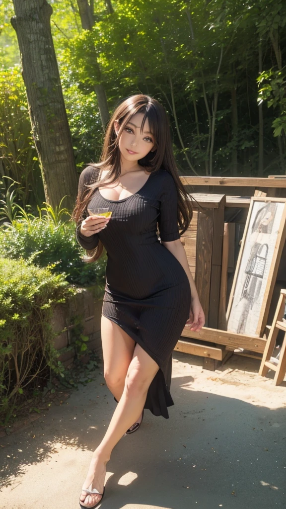 Woman in ultra-thin maxi dress, nipple ring, smiling smile, detailed face, detailed eyes, falling and sitting and the hem of her skirt swaying violently, walking without noticing the camera, city in heavy rain, wet from rain, wet clothes stuck to body, (18K), (best quality: 1.2), (realistic), (photoreal: 1.4), super detail, (no bra), (no panty) 、