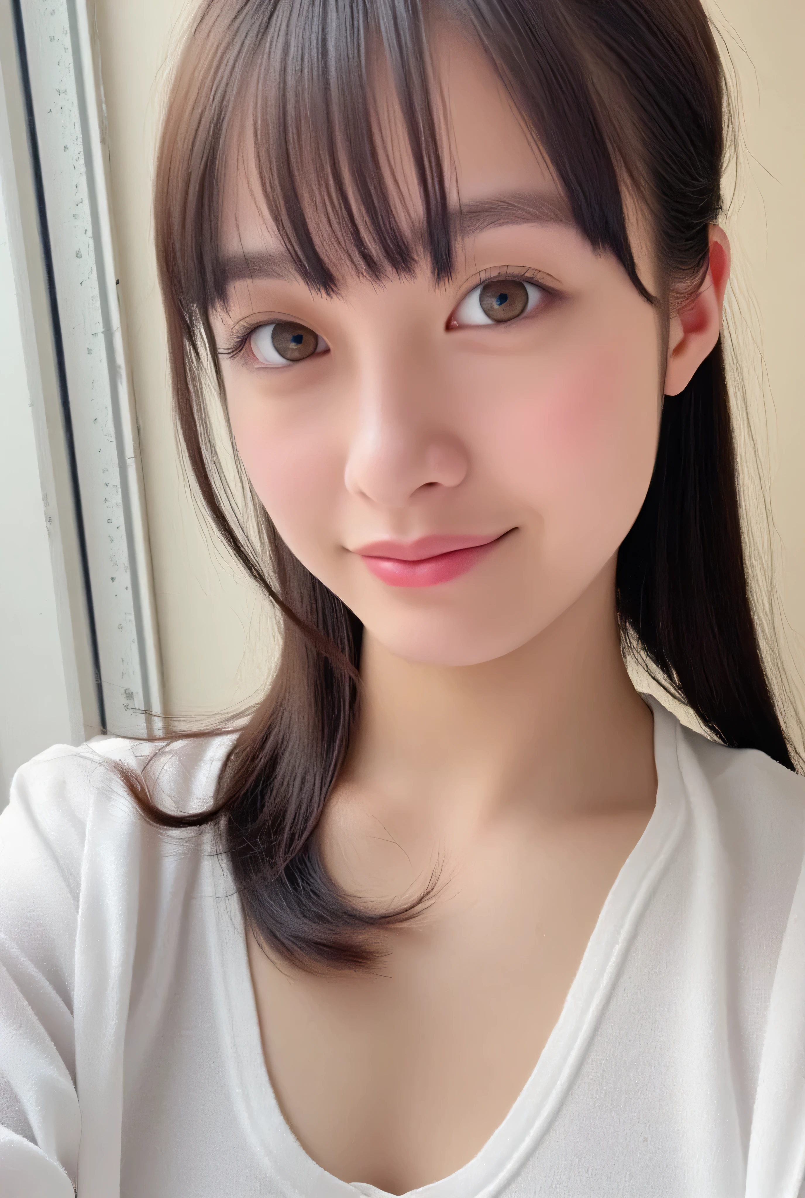 32K, masterpiece, masterpiece, realistic, very detailed, pictures, high resolution, Japanese men really like their faces., smoother light , Official Art, written border depth, bright light, close, Detailed Faces, smile, beautiful eye details, 19 year old Korean, cute, real skin texture, completely naked,full body,Pink socks,beautiful nipples,beautiful cat,