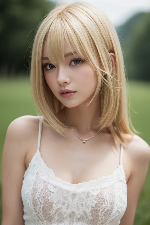 ((highest quality)), ((masterpiece)), (be familiar with), perfect face　(1 girl)　(Japanese)　(She is the cutest 6-year-old student in Japan.)((highest quality)), ((masterpiece)), (become familiar with), perfect face　arafed woman with long blonde hair 　long golden shiny hair,Golden silky hair, Straight blonde hair, long blonde straight hair, Perfect silky straight hair, Straight blonde hair, long blonde hair, her hair is long and straight, detailed long blonde hair　((big breasts 1.4))　(Super long hair down to the ankles)　neat bangs　The neatly trimmed bangs are princess cut and cover the entire forehead..　bright deep red lip　fine hands　fine fingers　five fingers　Sexy professional make up　beautiful japanese girl face, Facial features of Japan, with long hair shiny long hair, long golden shiny hair, long and straight golden hair, her hair is long and straight, super long hair girl, silky hair, long blonde hair, silky hair, Long flat hair, Silky texture, with long hair, Long flowing blonde hair, thin and shiny hair　(twin tails)　Detailed white beautiful human body anatomically correct skin　detailed eyes　detailed mouth　the corners of the mouth rise slightly　(lips are thin)　front view　embarrassed look　smiling expression　serious expression　(upper body naked)　(Underwear is panties only)　(Sitting on the ground with legs apart on a sunny meadow)　(looking at the viewer)　(Eyebrows are dark brown in color)　Please cover your entire body from head to ankles.
(I don&#39;t even wear lingerie)　(Both hands support the chest)