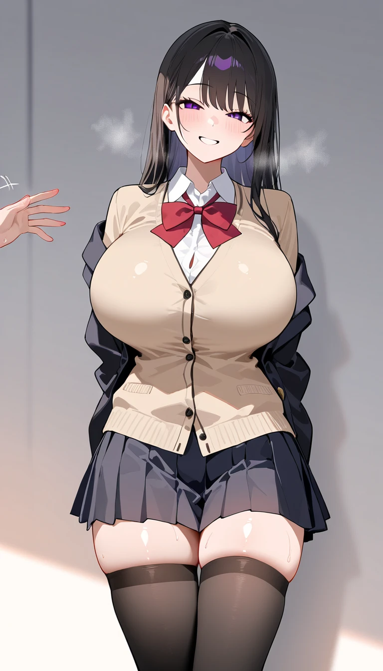high school girl、beautiful girl、Black Hair、Big breasted body type、Wet and see-through uniform、Flushed Cheeks、Moist eyes、Shy expression、Panting with open mouth、Private shower room、Erotic atmosphere、Immoral scene、Sensual scene、