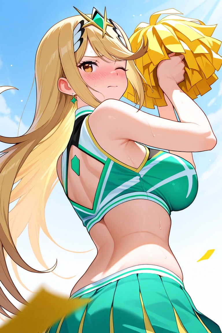 A girl with short fluffy light brown hair with light green eyes with freckles and long eyelashes Buko no hero academia style Hero costume 
