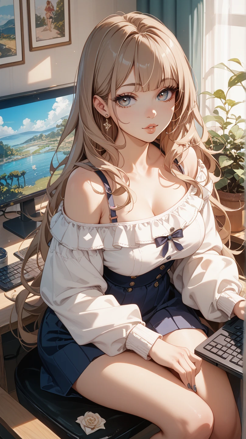 Relaxed character and white cat anime girl sitting on a bench looking at the stars, anime art wallpaper 8 k, anime art wallpaper 4k, anime art wallpaper 4 k, 4k anime wallpaper, anime wallpaper 4k, anime wallpaper 4 k, anime style 4 k, 4 k manga wallpaper, watching the sun set. anime, anime girl desktop background, anime wallpaper, anime background