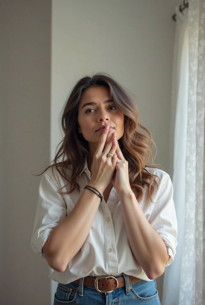 (Best quality, Ultra-detailed, Masterpiece:1.5), Photorealistic photograph of a beautiful pakistani woman at a party. The woman should have a flawless, highly detailed face (Highly Detailed Skin) with soft, luminous skin. Her long hair should be naturally brown and stylishly arranged. (Perfect Eyes:1.2). photo-realistic:1.5), 8K UHD, high budget, fashionable outfit, unique style, expressive eyes, vibrant smile, confident, charismatic, captivating, looking up from below