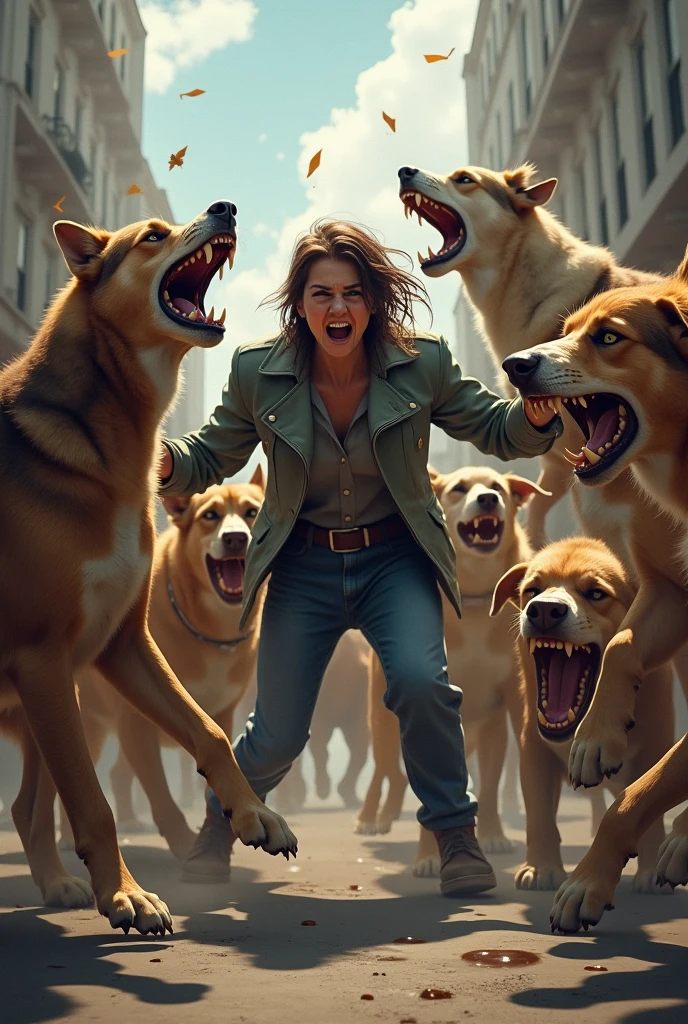 The crying woman destroyed by thousands of zombie dogs 