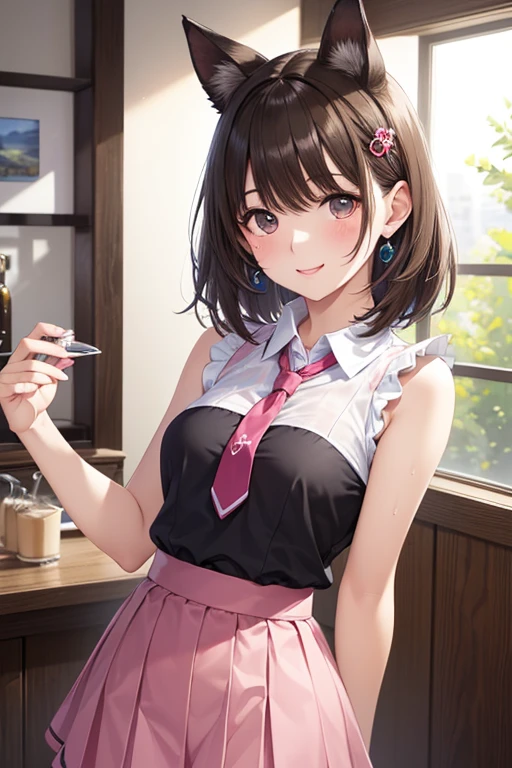 Highest quality、High resolution、Detailed Background、(Beautiful face in every detail:1.4)、Anatomically correct、(Draw the usual number of fingers:1.2)、(Detailed facial expressions)、Beautiful girl in her 20s、(Highly detailed face)、
well-groomed eyebrows、Cute Eye Makeup、Cute Lip Makeup、Do cute things、
Upon entering the bright interior, you'll see cute ladies gathered at the counter seats and small round tables by the window.、
Dresses and skirts、Tops etc.、The soft, refreshing pastel colours of the outfit are eye-catching.、The ribbon and lace design gives it a cute look.、
Bob or medium hairstyle、Long etc.、It's full of personality、Hair accessories make her look even cuter.、
While looking at the menu、They are engaged in lively conversation with a smile.、
Cafe latte or fruit tea、Smoothies etc.、holding colorful drinks、
Drinking elegantly、I'm spending my time with a relaxed expression.、
Operate your smartphone、Taking photos together、It seems like a fun time.、
It is a scene where you can feel feminine grace and cuteness in the slow flow of time.、
Carefully expressing the soft atmosphere and cuteness of women、so beautiful