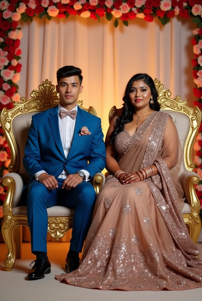 Beautiful couple, wedding ceremony, beautiful background, cute couples, rich ethnic, 8k