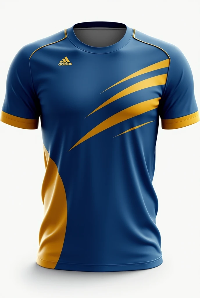 Dark blue and dark yellow official tshirt design with collar front and back