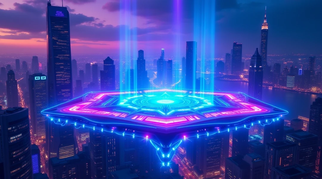A futuristic cityscapes with colorful all-glass towering skyscrapers, sleek aerodynamic vehicles speeding through the air, rainbow colors waterfalls. High-resolution OLED GUI interfaces in the building, The windows are filled with transparent data visualization infographics that show it all, from weather patterns to traffic flow, Matrix cascading code. Colors are saturated and vibrant. At night, (1girl, solo), photo realistic, medium-breast:1.3 slim body, cleavage, sling top, miniskirt, (matrix style black sunglasses, holding a short gun), half-body thigh level medium shot, cinematic lighting, ray tracing.