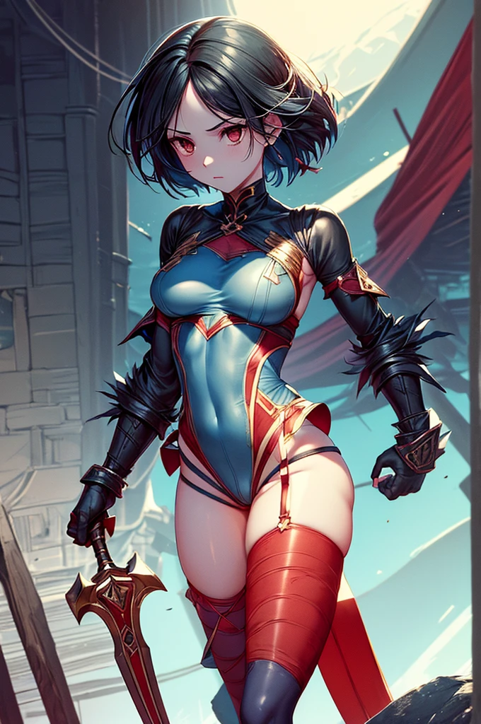 masterpiece, best quality, busty very attractive female elf adventurer, standing outside in a glade, wearing revealing armour, looking at viewer, sultry, smirk, blushing, (ultra-detailed body), dutch angle, cinematic, volumetric lighting, sunbeam, soft lighting, mystical, magical, rim lighting, fantasy, sparkle, glittering