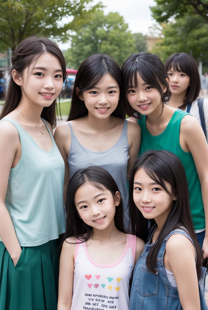 middle School girls in tank tops