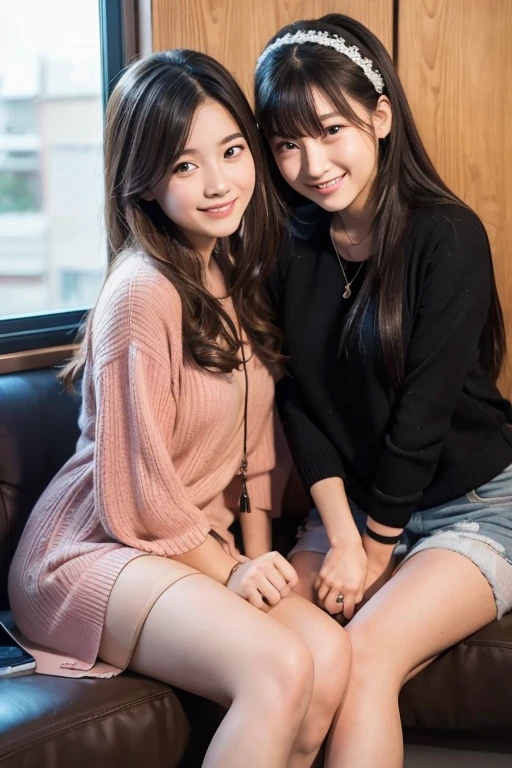 ((highest quality、8k、masterpiece:1.3)),((((fullbody shot)))),Ultra-high resolution,big eyes,Japanese,bangs,(a girl),(1 girl),((20 years old)),((facing at viewer)),(long hair),(((black sweater))),grin,((squatting on deck)),(((pussy))),((skirt lift)),(((black short crew socks)))