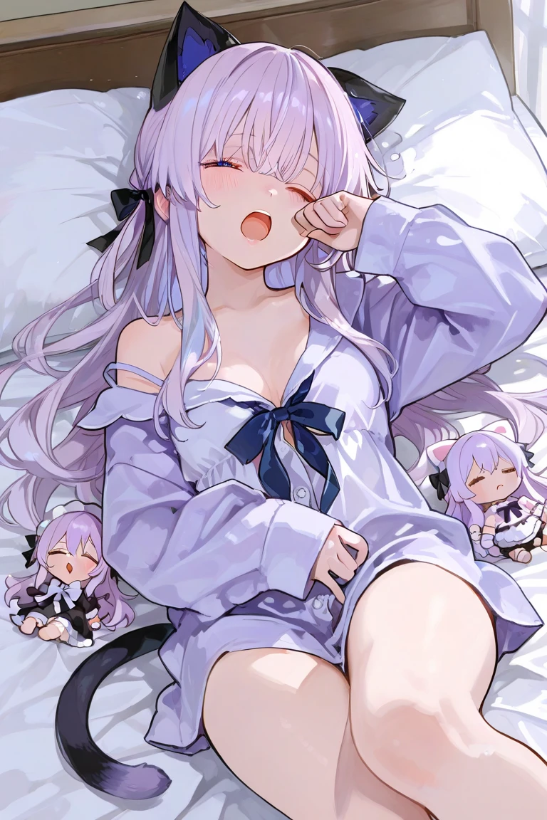 A woman who is pushed down on the bed and looks embarrassed, she is lying on her back, her uniform is about to come off, her breasts are visible, a girl has sex with her skirt turned up, her panties are visible, missionary position, erotic Face,gonzo, screaming with mouth wide open, blushing, pleasant looking face,