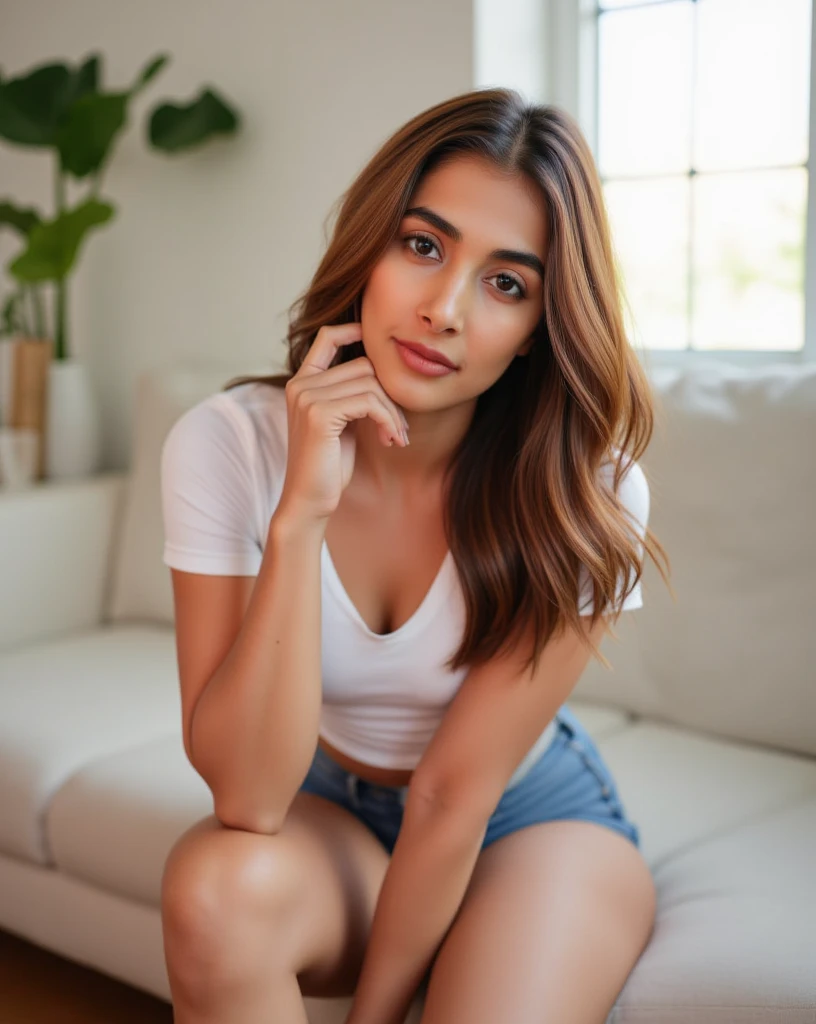 Pornstar fatemeh, 25 years and 7 months and 21 days old/ mixture of Phoenician, Greek, Armenian, and Arab/almond eyes, brown eyes, blonde hair,thick hair, ponytail/ bow-shaped lips, uptruned Nose, square jawline, narrow forehead, Protruding chin, high-arch eyebrows, black eyebrows , thick eyebrows/168 centimeters height, 61 kilograms weight,tanned body,long legs/ small mole on left eyebrow، small mole on the corner of the lower left lip, straight wavy hair،A small amount of acne on the cheek، Cheek dimple, chin dimple/ smiling/ IMPORTANT PROMPT : RAW photo long distance full body Shoes in view ,she wears white socks, white pants walking in park, chairs, trees, rainy day, mountain, winter