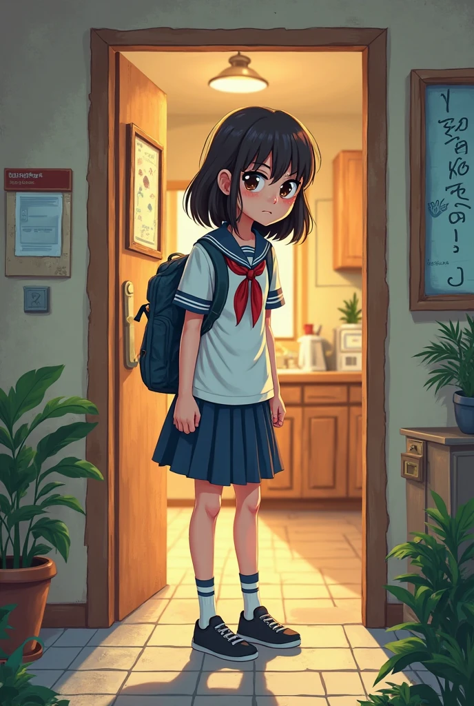 A girl in go to school