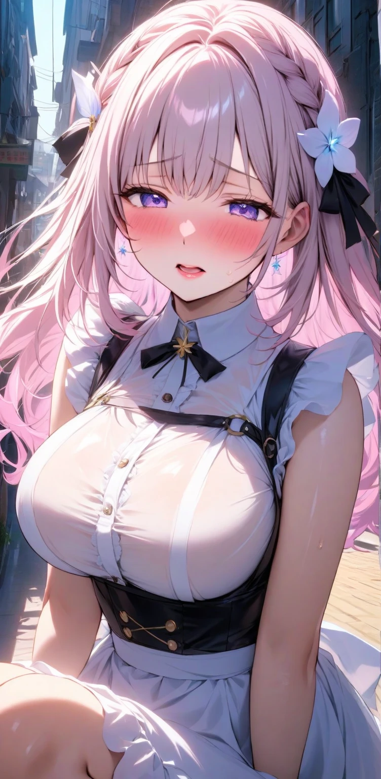 Ultra-high resolution, 8k,high quality,(Ultra-short stature,Gargari body,cowboy shot , ((no hat:1.3))),Slender,Cute hairstyle,(Landscape angle,Cunning Hand),(iridescent light,soft shadow,Anime Painting,thin line drawing),((((super enormous cartoon-like tits,corset、garter belt、Twin tails、Skinny shorts、Nipple Covers、Girl、)))),