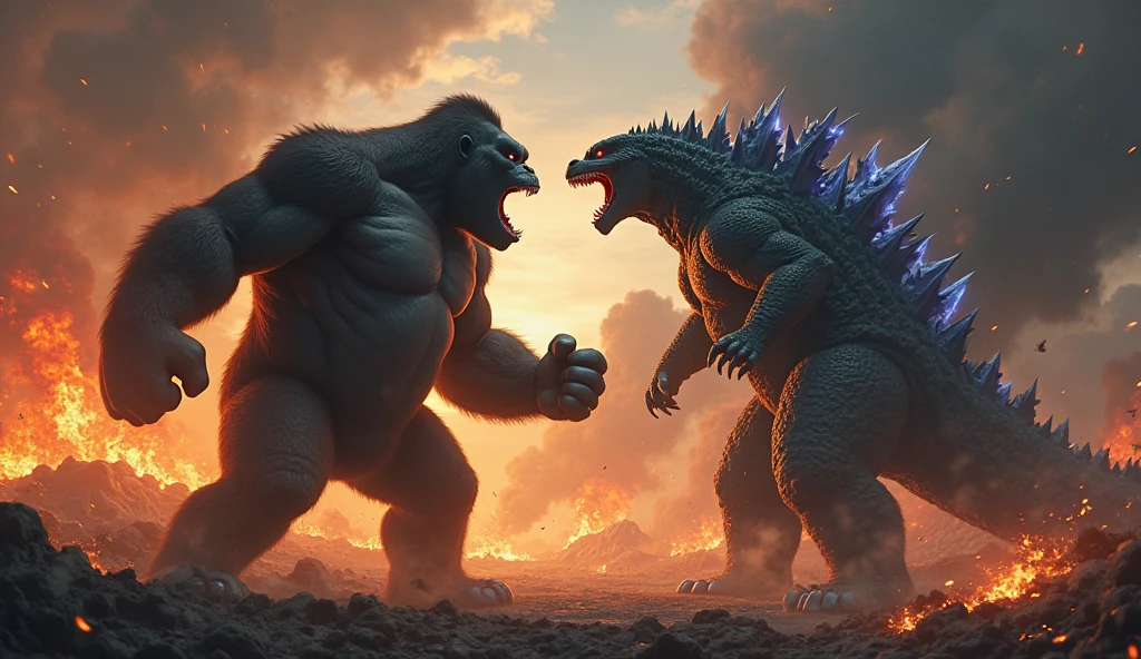 Godzilla x Kong, The New Empire, movie scene, film still, fantasy concept art, (masterpiece, best quality, perfect composition, very aesthetic, absurdres, ultra-detailed, intricate details, Professional, official art, Representative work:1.3)